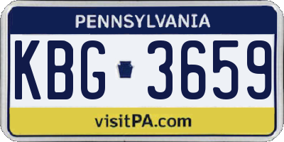 PA license plate KBG3659