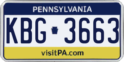 PA license plate KBG3663