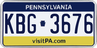 PA license plate KBG3676