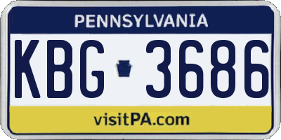 PA license plate KBG3686