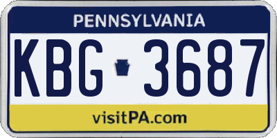 PA license plate KBG3687