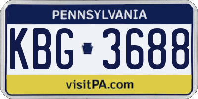 PA license plate KBG3688
