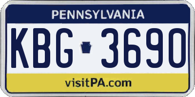 PA license plate KBG3690
