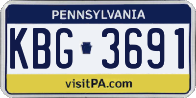 PA license plate KBG3691