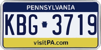 PA license plate KBG3719