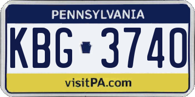 PA license plate KBG3740