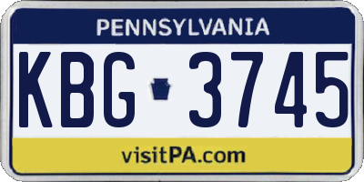 PA license plate KBG3745