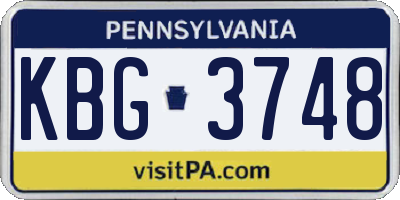 PA license plate KBG3748