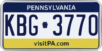 PA license plate KBG3770