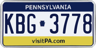 PA license plate KBG3778