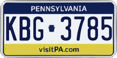 PA license plate KBG3785