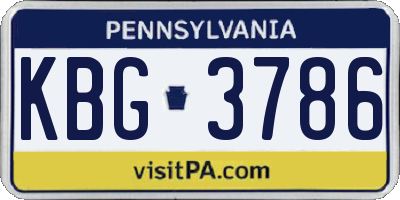 PA license plate KBG3786