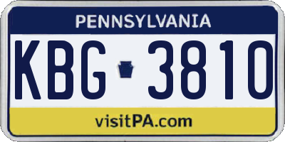 PA license plate KBG3810
