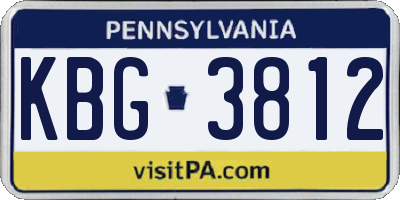 PA license plate KBG3812