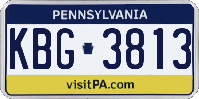 PA license plate KBG3813