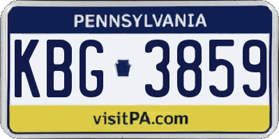 PA license plate KBG3859
