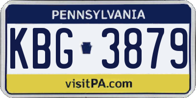 PA license plate KBG3879