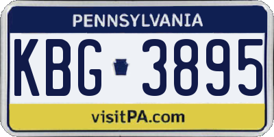 PA license plate KBG3895