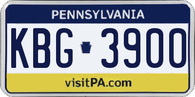 PA license plate KBG3900