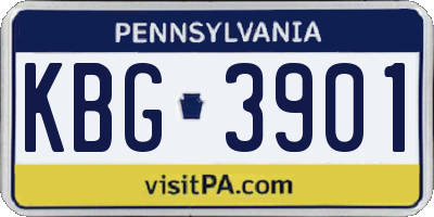PA license plate KBG3901