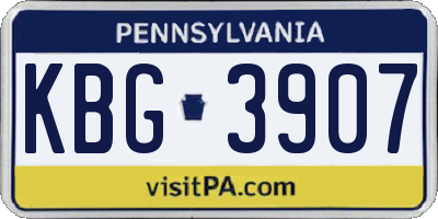 PA license plate KBG3907