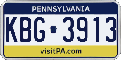 PA license plate KBG3913
