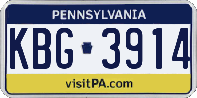 PA license plate KBG3914