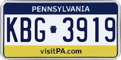 PA license plate KBG3919