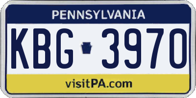 PA license plate KBG3970