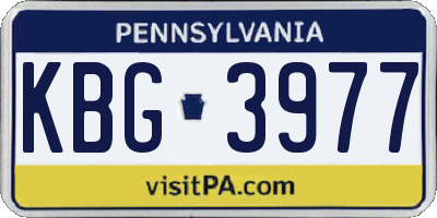 PA license plate KBG3977