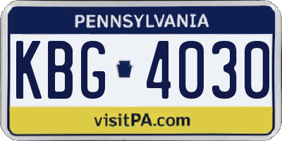 PA license plate KBG4030