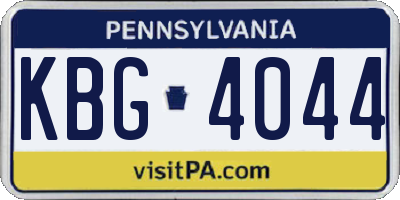 PA license plate KBG4044