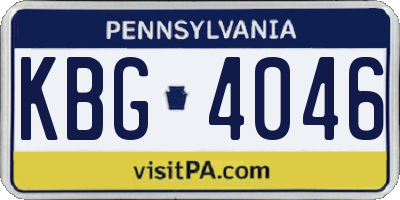 PA license plate KBG4046