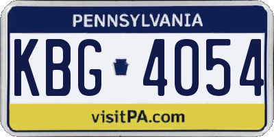 PA license plate KBG4054