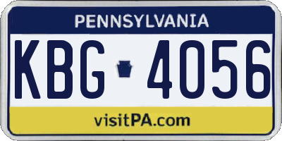 PA license plate KBG4056