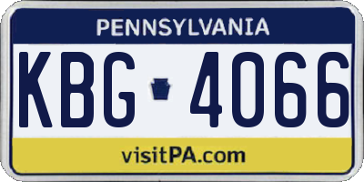 PA license plate KBG4066