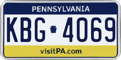 PA license plate KBG4069