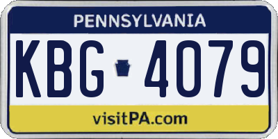 PA license plate KBG4079