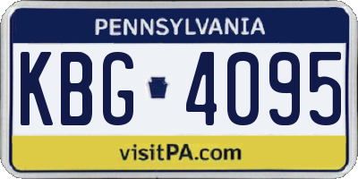 PA license plate KBG4095