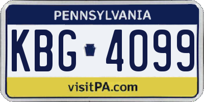 PA license plate KBG4099