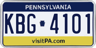 PA license plate KBG4101