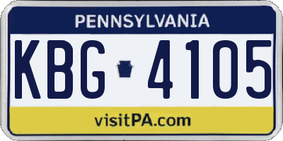 PA license plate KBG4105