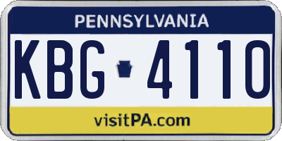 PA license plate KBG4110