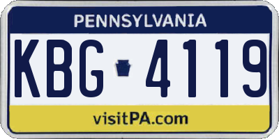 PA license plate KBG4119