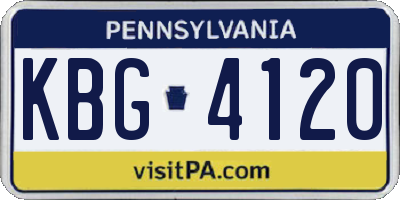 PA license plate KBG4120