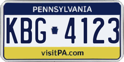 PA license plate KBG4123