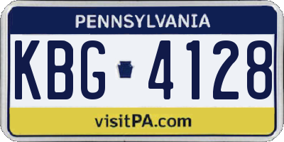 PA license plate KBG4128
