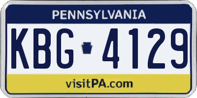PA license plate KBG4129