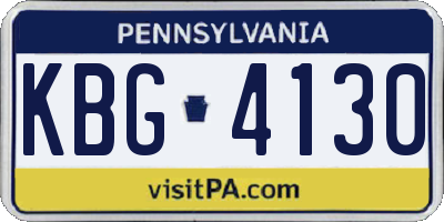 PA license plate KBG4130