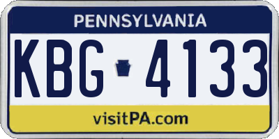 PA license plate KBG4133